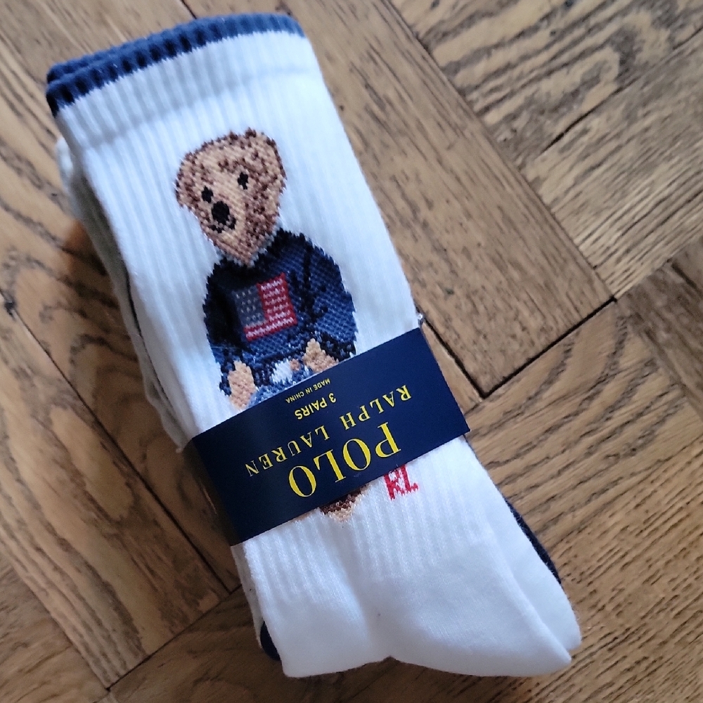 Polo Ralph Lauren/3-Pk.Flag/Polo/Bear Crew Socks